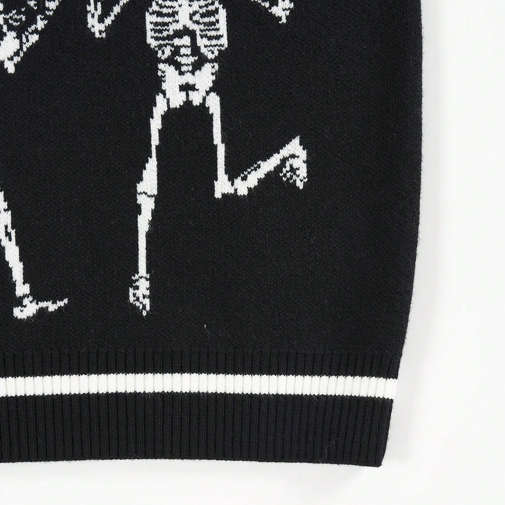Skeleton Pattern Sweater Vest Without Tee - Picture 4 of 5